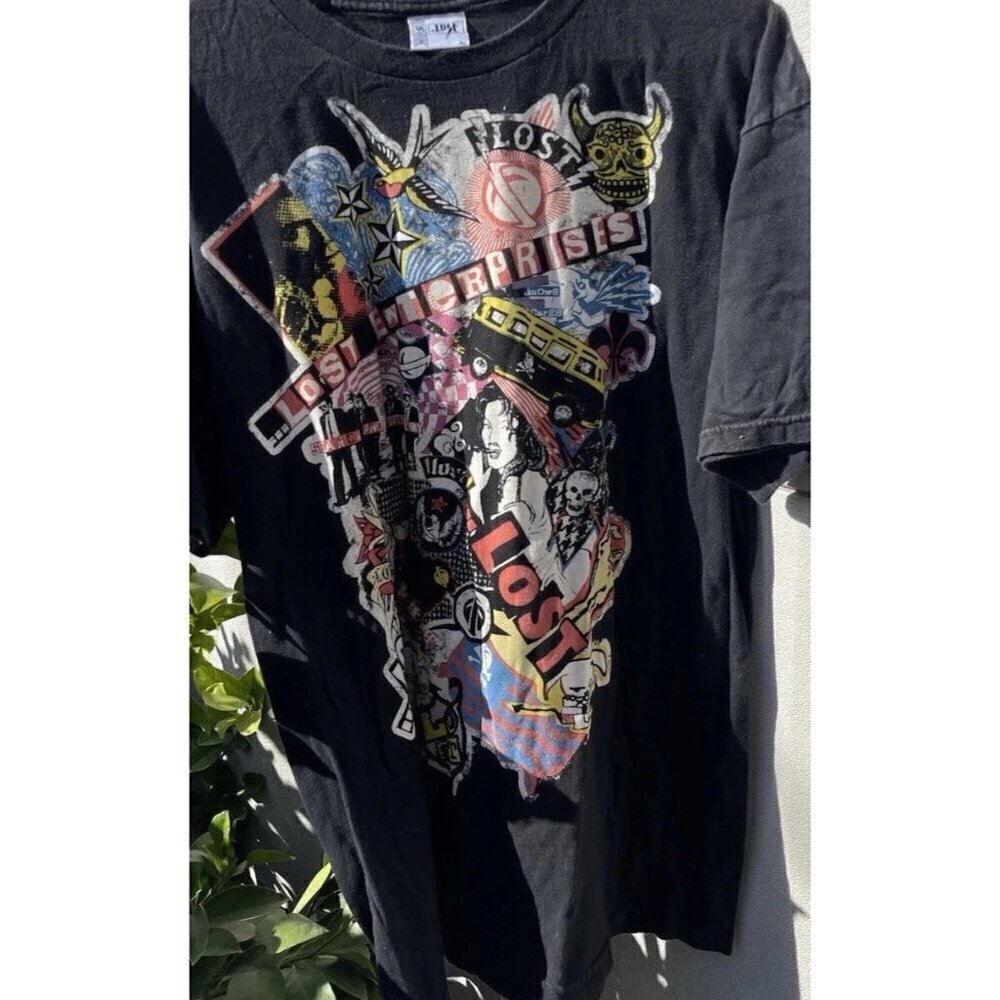 Vintage Lost Enterprises Multi Picture Trend Skate Graphic T Shirt Men’s Sz L